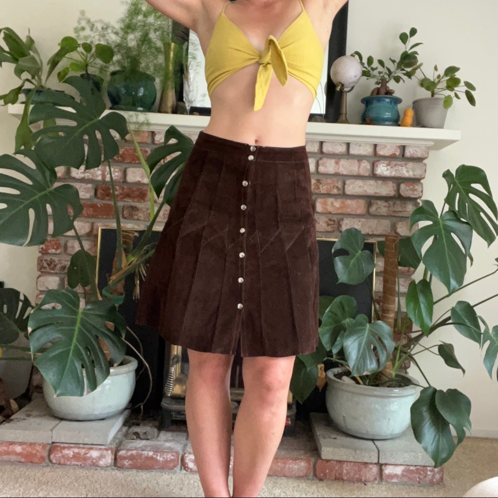 Vintage Brown Suede Skirt